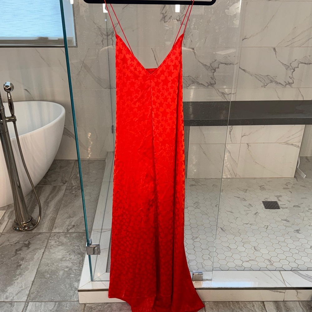 L'Academie The Amine Red Maxi Dress in Cherry Tomato